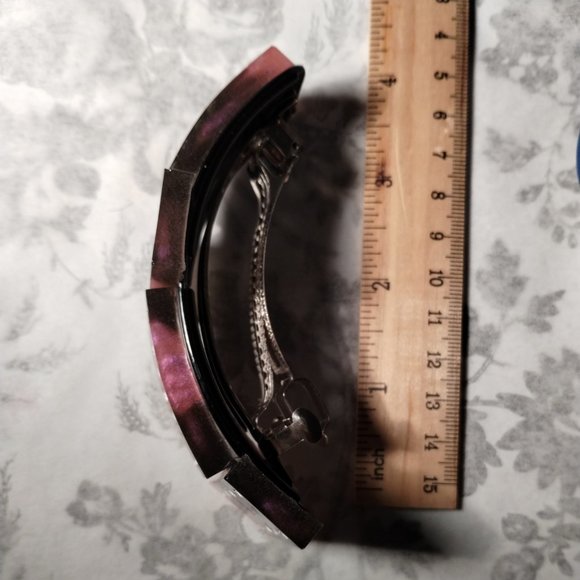 Hand made Pink and black dominoes hair clip - Picture 3 of 4